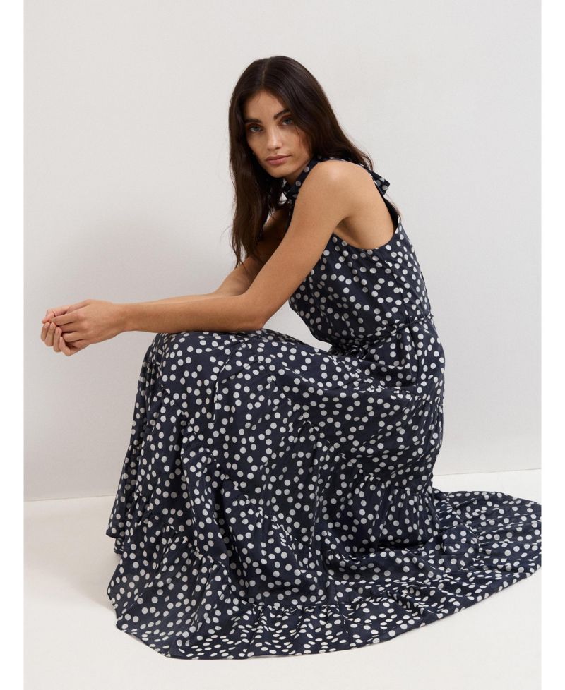 Women's Nita Navy Spot Maxi