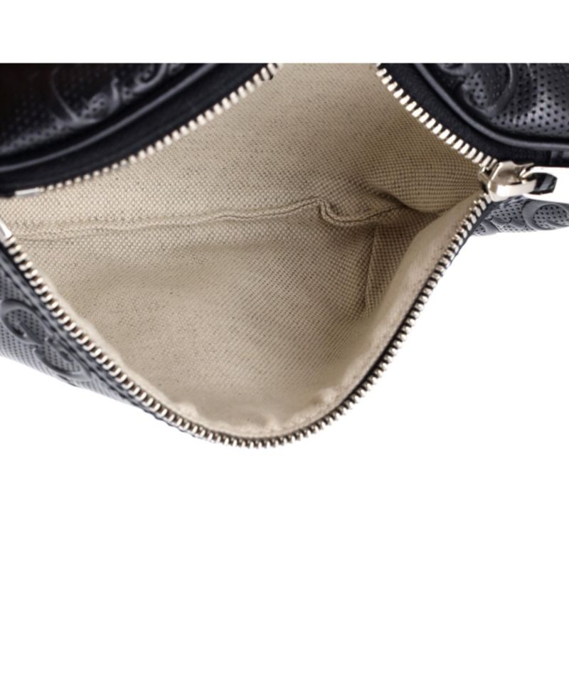 GG Embossed Perforated Leather Adjustable Belt Bag