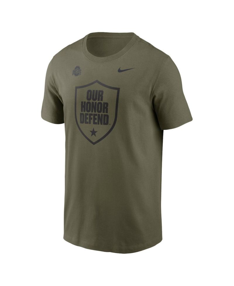 Men's Olive Ohio State Buckeyes 2024 Military Appreciation Tonal Logo Performance T-Shirt