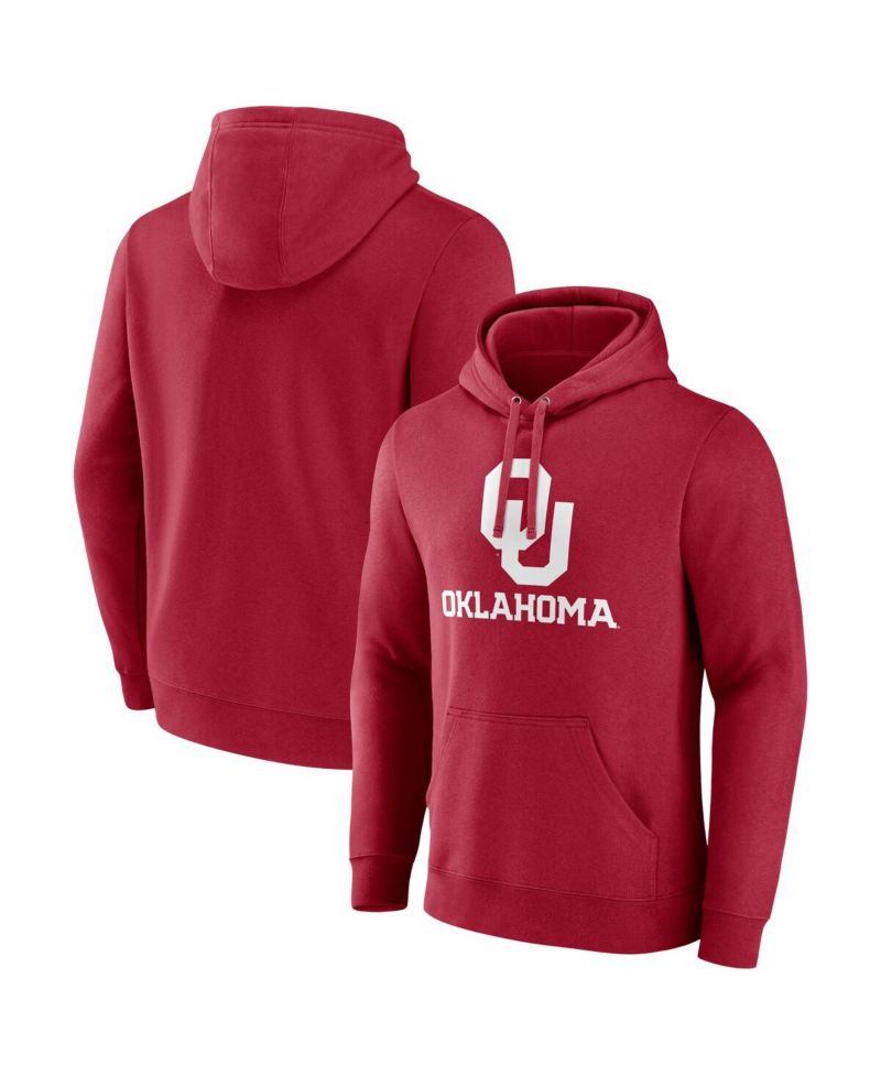 Men's Crimson Oklahoma Sooners Team Lockup Pullover Hoodie