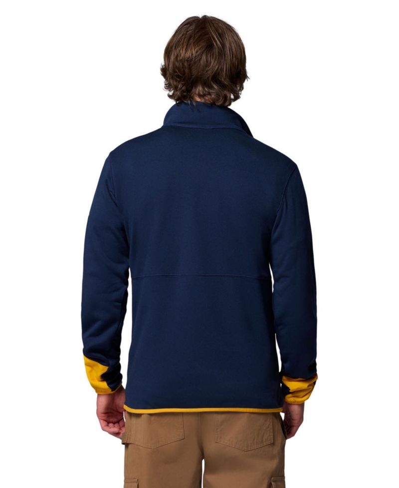 Men's Navy West Virginia Mountaineers Hike Omni-Wick Half-Zip Pullover Sweatshirt