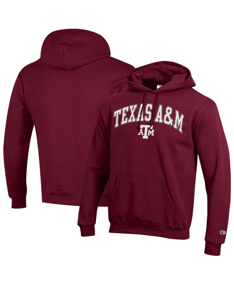 Men's Maroon Texas A&M Aggies Arch Over Logo Pullover Hoodie