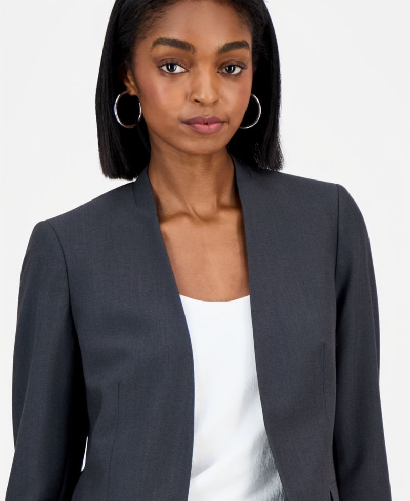 Women's Bi-Stretch Collarless Open-Front Blazer