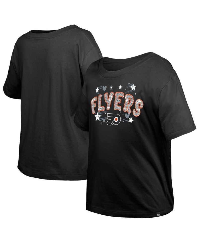 Girl's Big Boys and Girls Black Philadelphia Flyers Flip Sequin T-Shirt