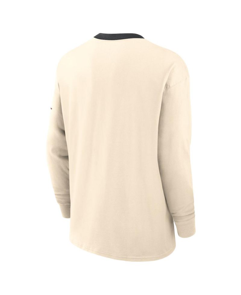 Men's Natural Oklahoma Sooners Athletic Prep Max90 Pocket Logo Long Sleeve T-Shirt