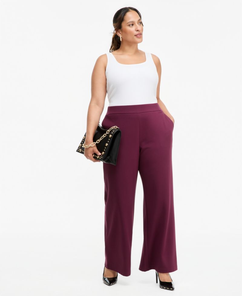 Plus Size High-Rise Pull-On Pants