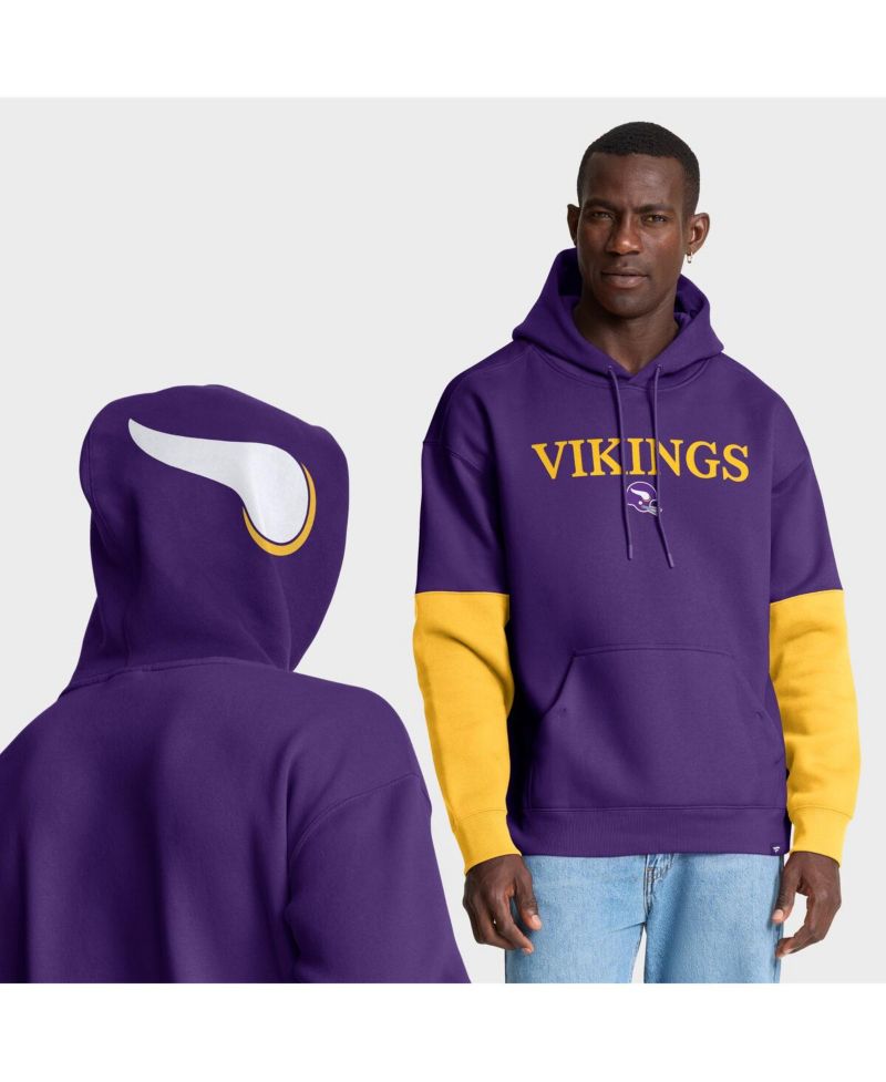 Men's Purple Minnesota Vikings Helmet Retro Pullover Hoodie
