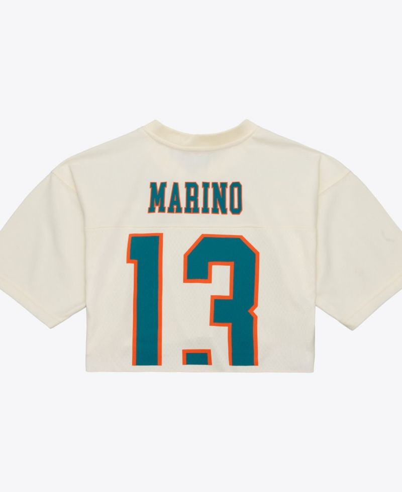 Women's Dan Marino Cream Miami Dolphins Retired Player Cropped Fashion Jersey