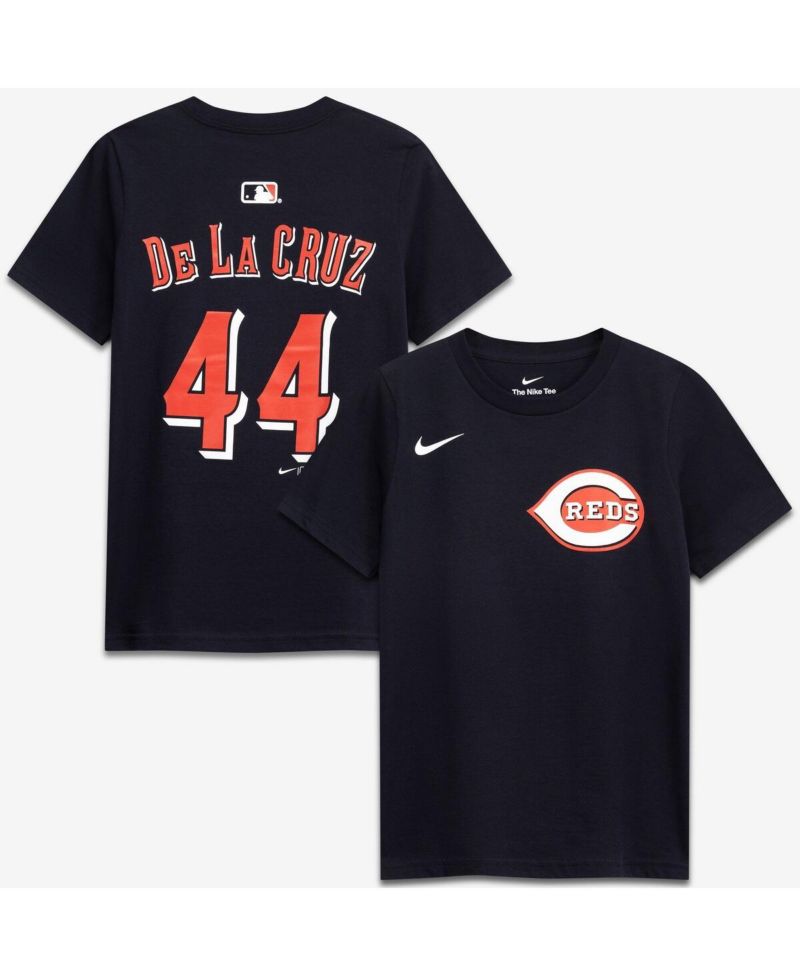 Big Boys and Girls Elly De La Cruz Black Cincinnati Reds Name & Number T-Shirt