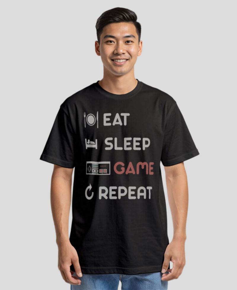 Men's Nintendo Men's NES Eat Sleep Game Repeat Short-Sleeve T-Shirt