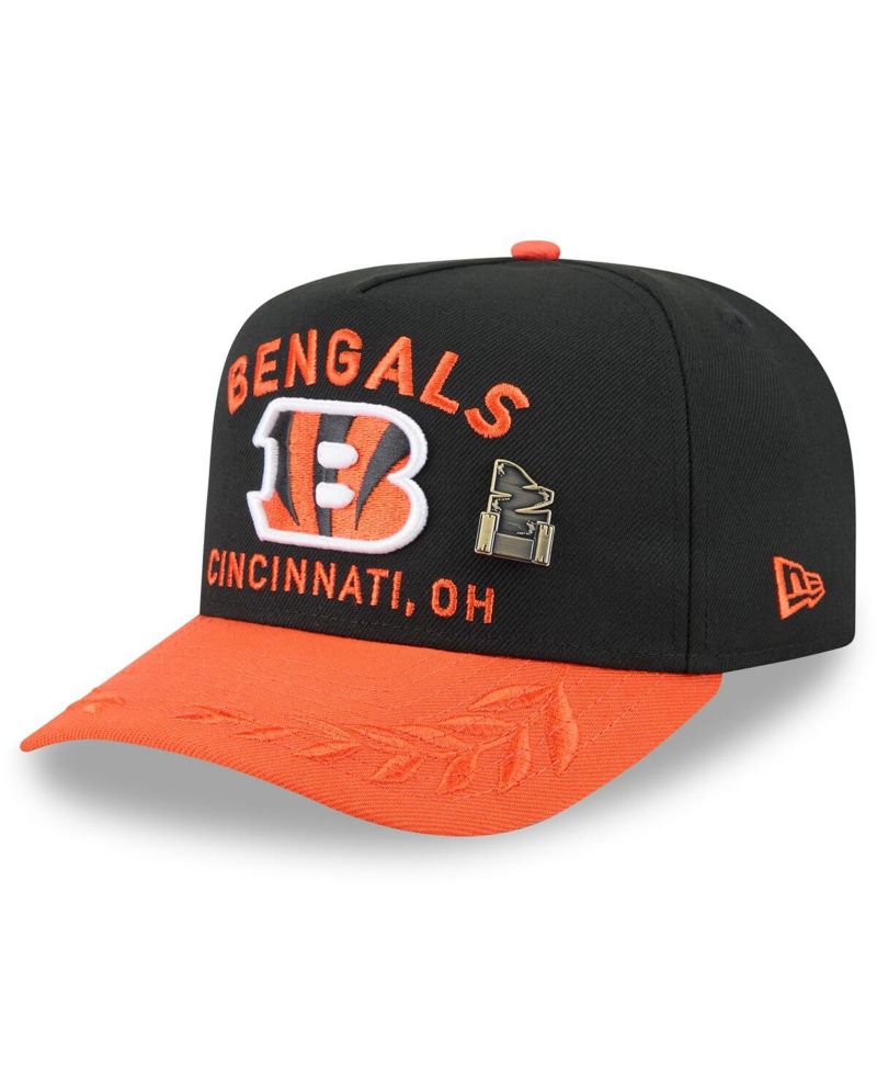 Men's Black/Orange Cincinnati Bengals 2025 NFL Draft On Stage A-Frame 59FIFTY Fitted Hat
