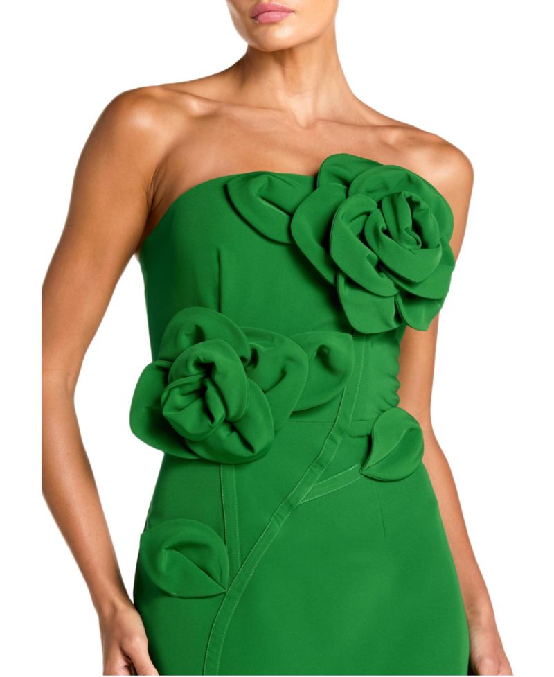 Women's Crepe Strapless Midi Dress