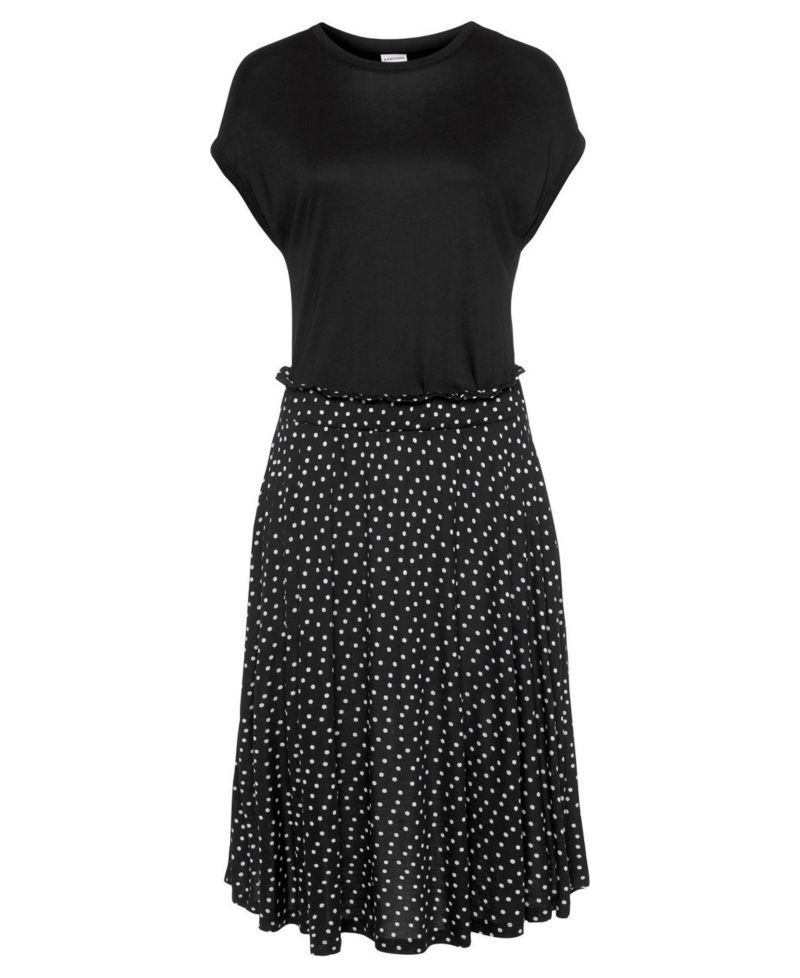 Women's Viscose Polka-Dot Print 2-In-1 with Short Dress