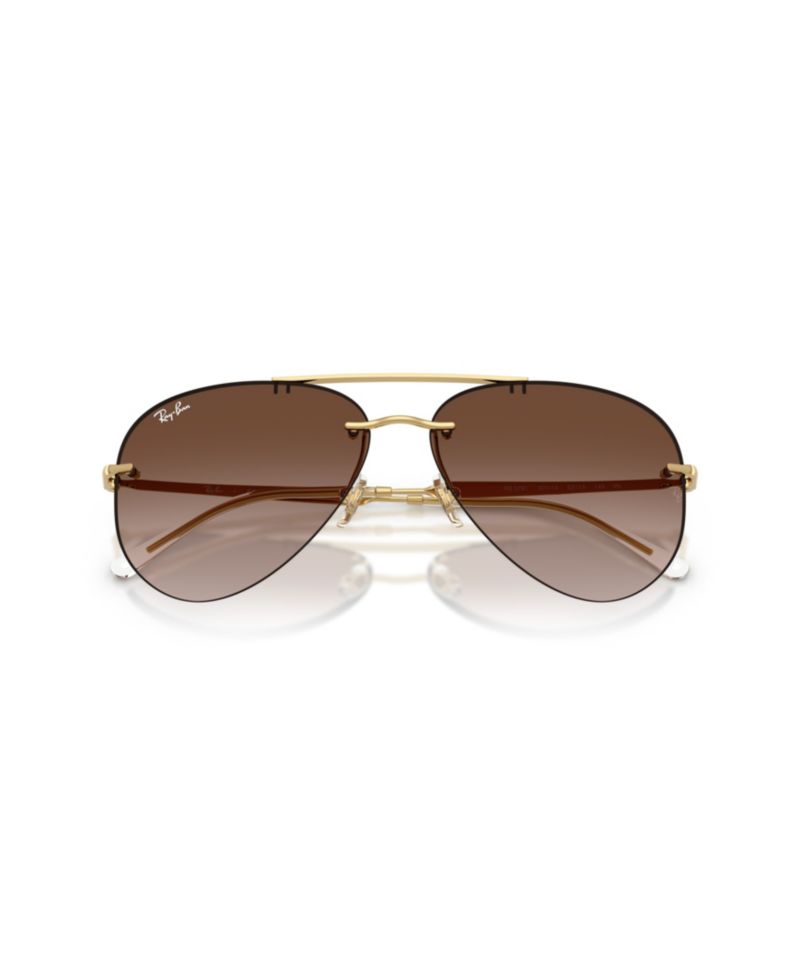 Rimless Aviator Metal-Frame Sunglasses RB3791
