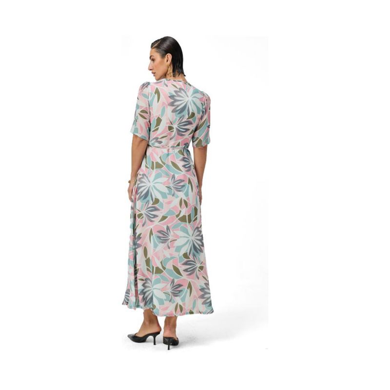 Women's Floral Print A-Line Wrap Maxi Dress