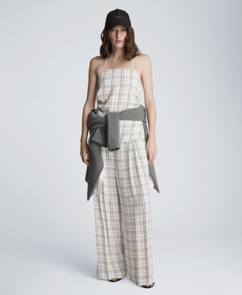 Women's Plaid Halter Neck Bustier Top