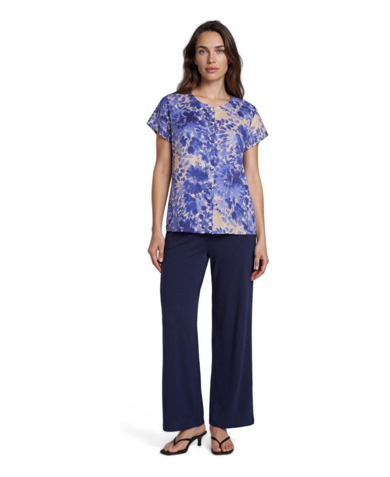 Women's Mala Floral Short-Sleeve Pull-On Blouse