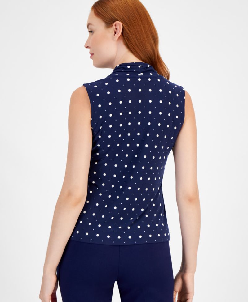 Petite Pleated V-Neck Top
