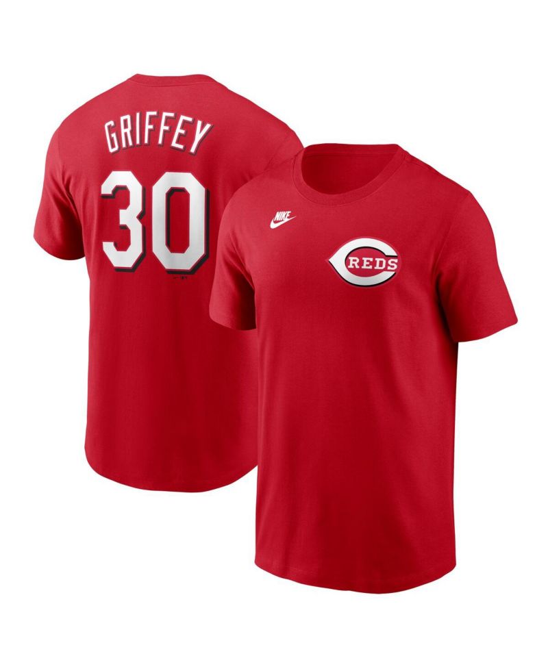 Men's Ken Griffey Jr. Red Cincinnati Reds Fuse Name & Number T-Shirt