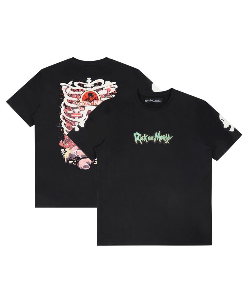 Men's Black Rick And Morty Anatomy Park T-Shirt