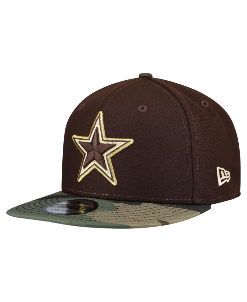 Men's Dark Brown Dallas Cowboys Burnt Wood Camo 9FIFTY Snapback Hat