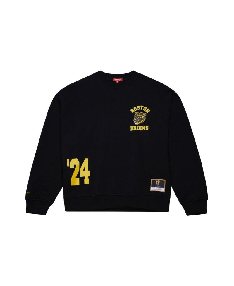 Women's Black Boston Bruins Vintage Crewneck Sweatshirt