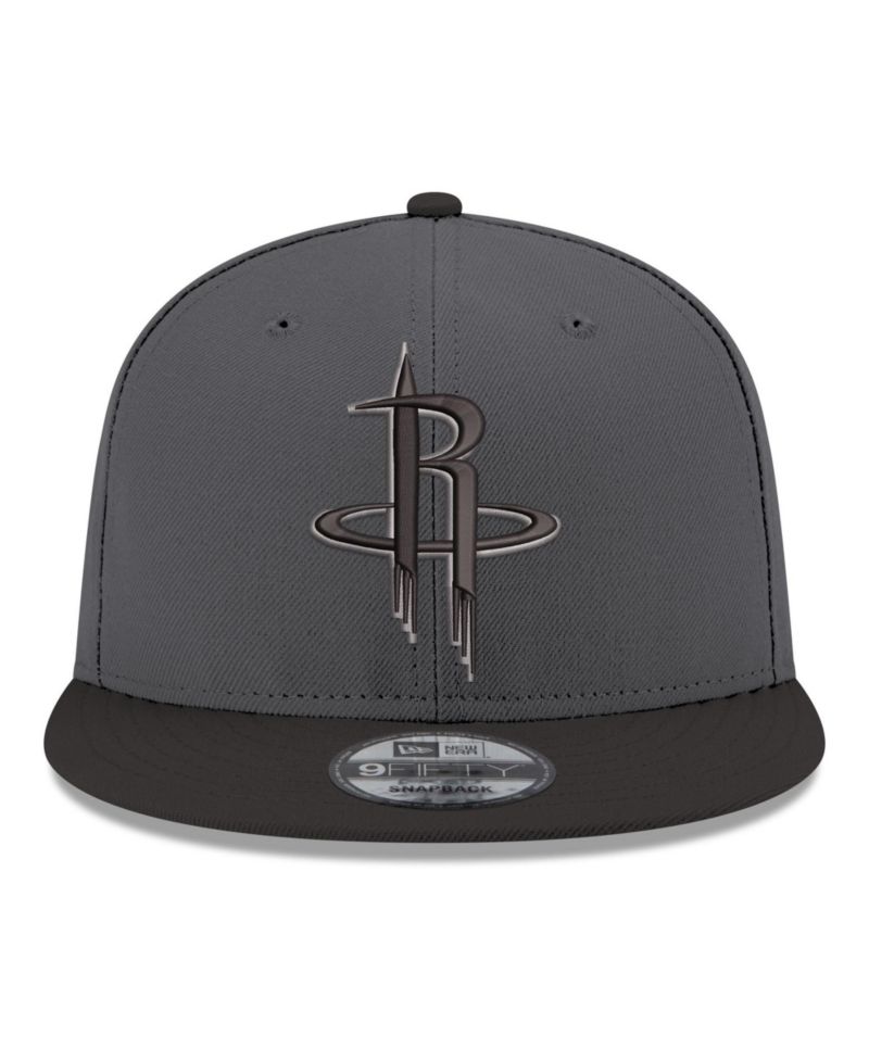 Men's Gray/Black Houston Rockets Logo 2-Tone 9FIFTY Snapback Hat
