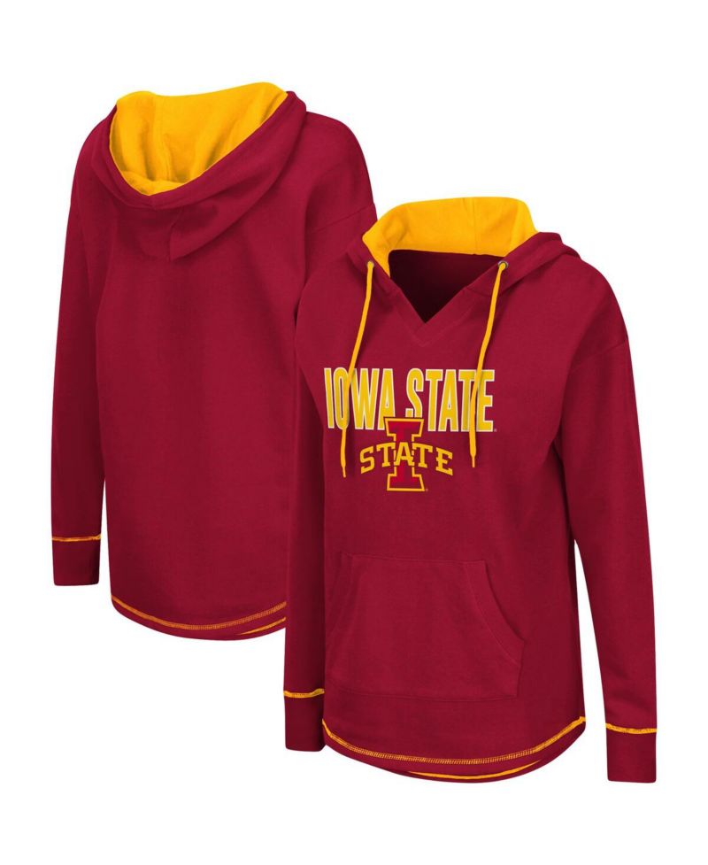 Women's Cardinal Iowa State Cyclones Tunic Pullover Hoodie