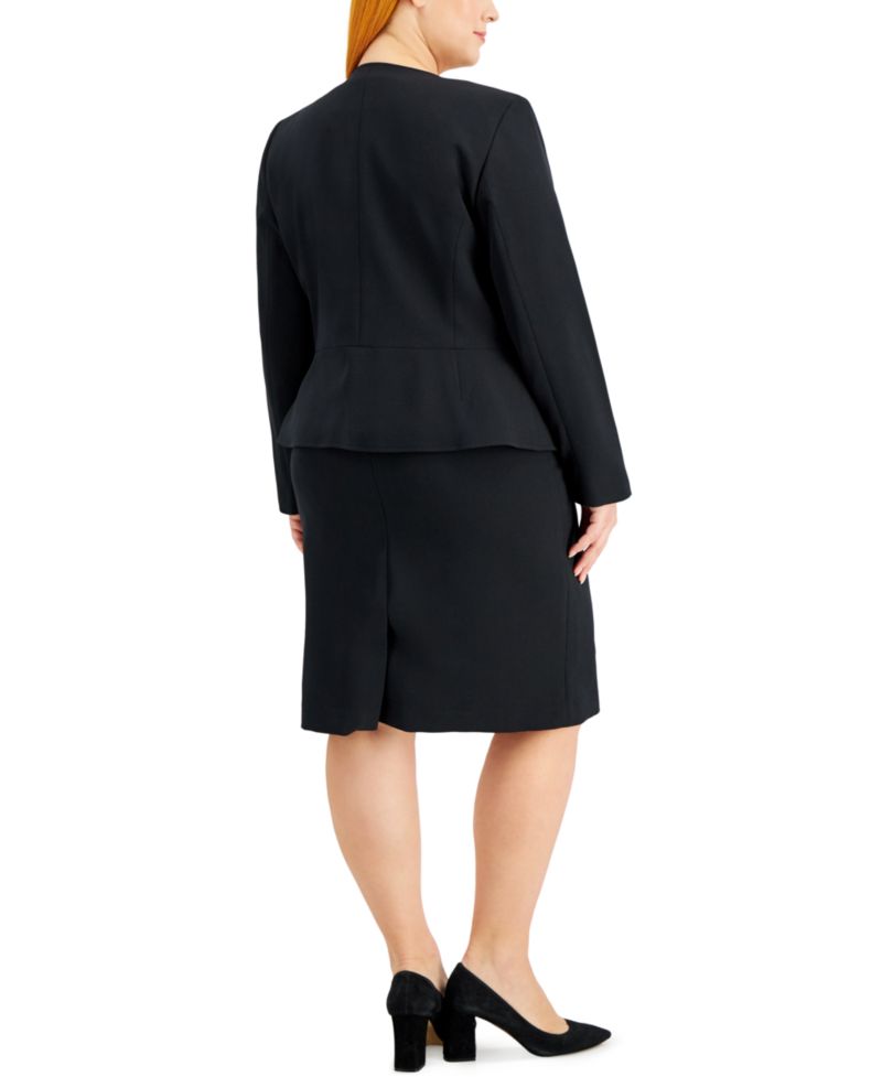 Plus Size Cardigan Jacket & Sheath 2 Piece Dress Suit