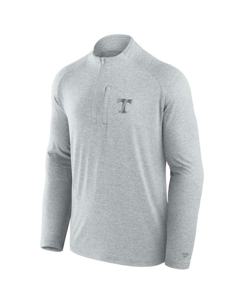 Men's Gray Tennessee Volunteers Mock Neck Half-Zip Pullover Jacket