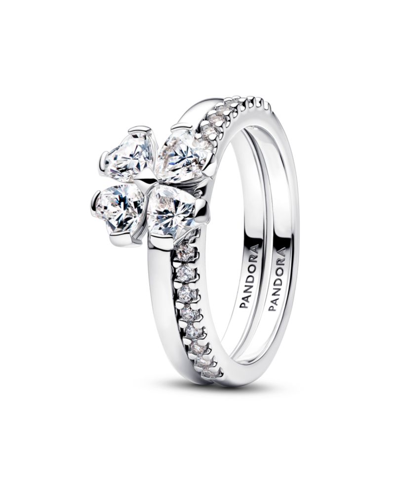 Sparkling Lucky Clover Splittable Ring