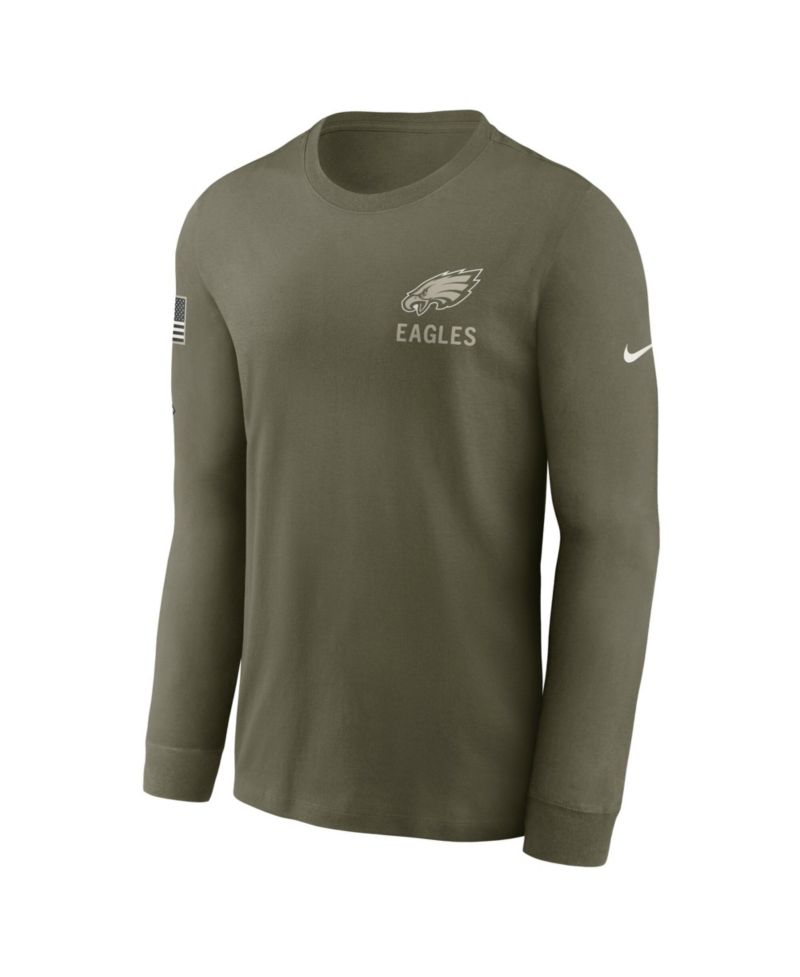 Men's Olive Detroit Lions 2025 Salute to Service Sideline Long Sleeve T-Shirt