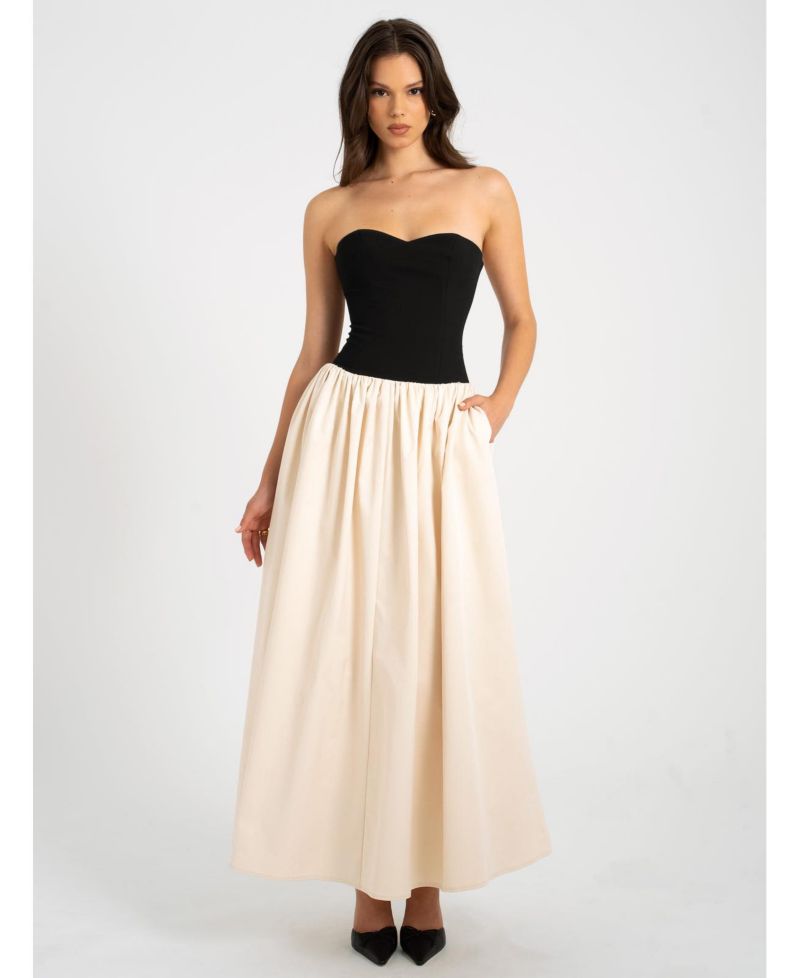 Women's Sana Sweetheart Lace-up Back Drop Waist Maxi Dress