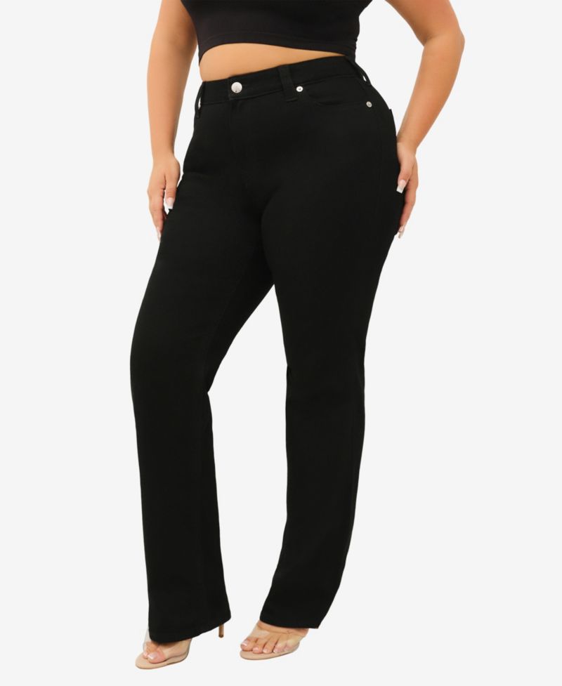 Plus Size Billie Mid Rise Straight Leg Jeans