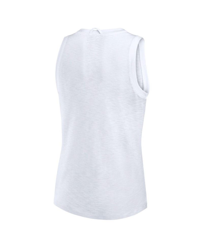 Women's White Atlanta Braves Activate Slub Tank Top
