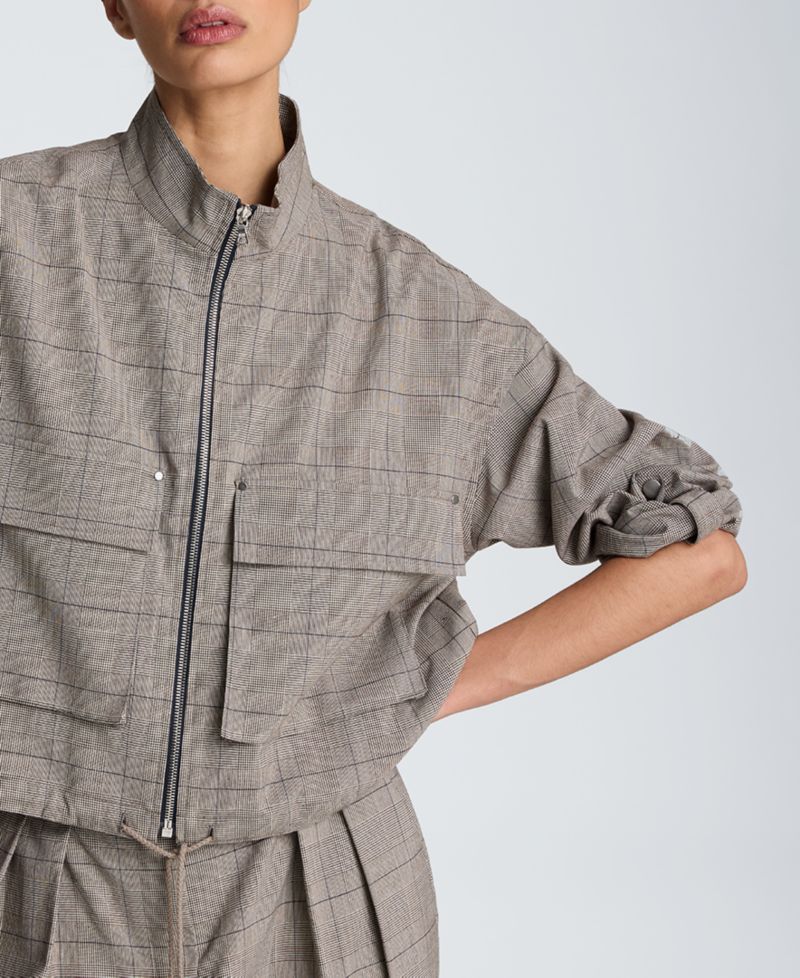 Women's Drawcord Flap Pocket Windbreaker Jacket