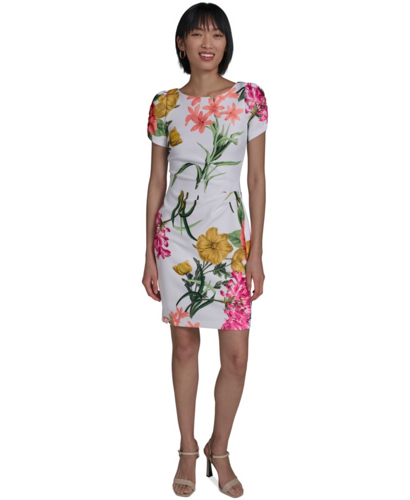 Women's Printed Puff-Sleeve Dress