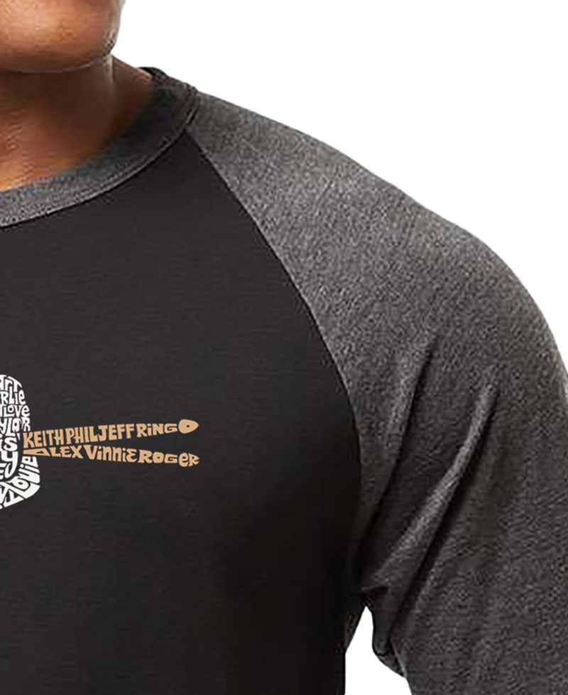 Men's Drumsticks Word Art Raglan-Sleeve T-Shirt
