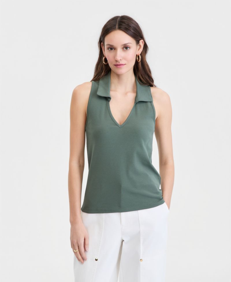 Women's Racerback Polo Tank Top
