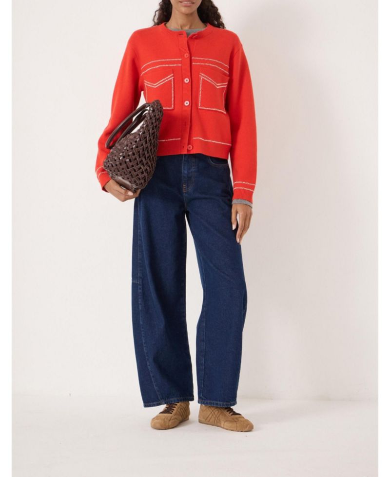 Women's Wool-Blend Stitch Detail Cardigan