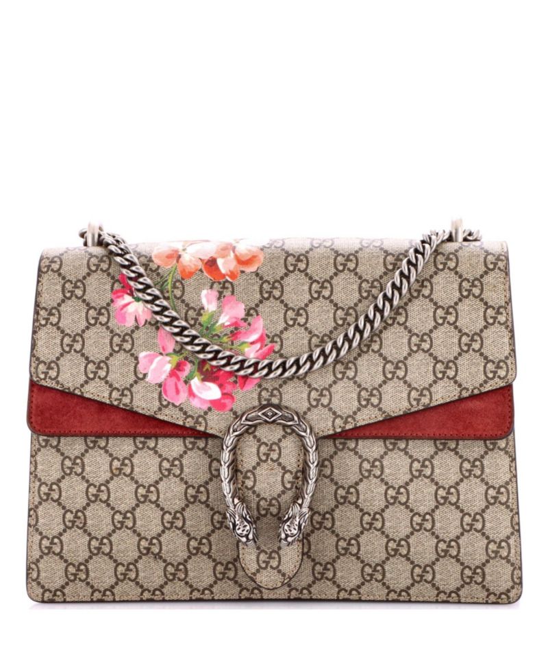 Medium Dionysus Bag Blooms Print GG Coated Canvas