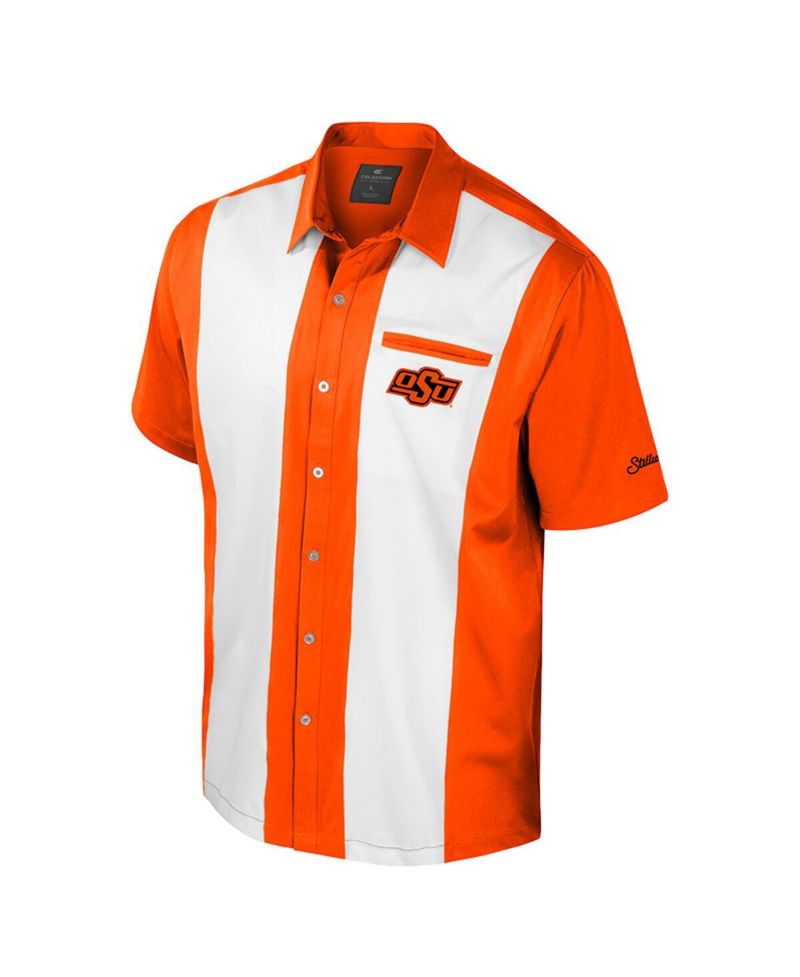 Men's Orange Oklahoma State Cowboys Strike Bowling Button-Up Shirt