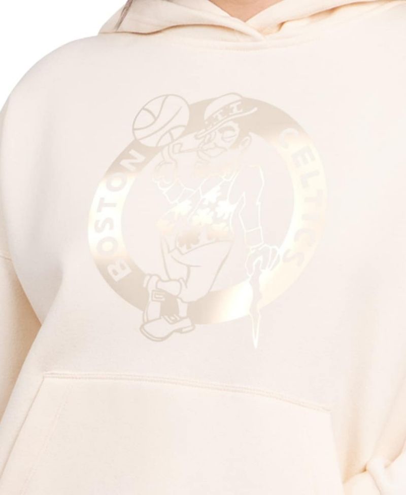 Women's Cream Boston Celtics Pastel Relaxed Hoodie