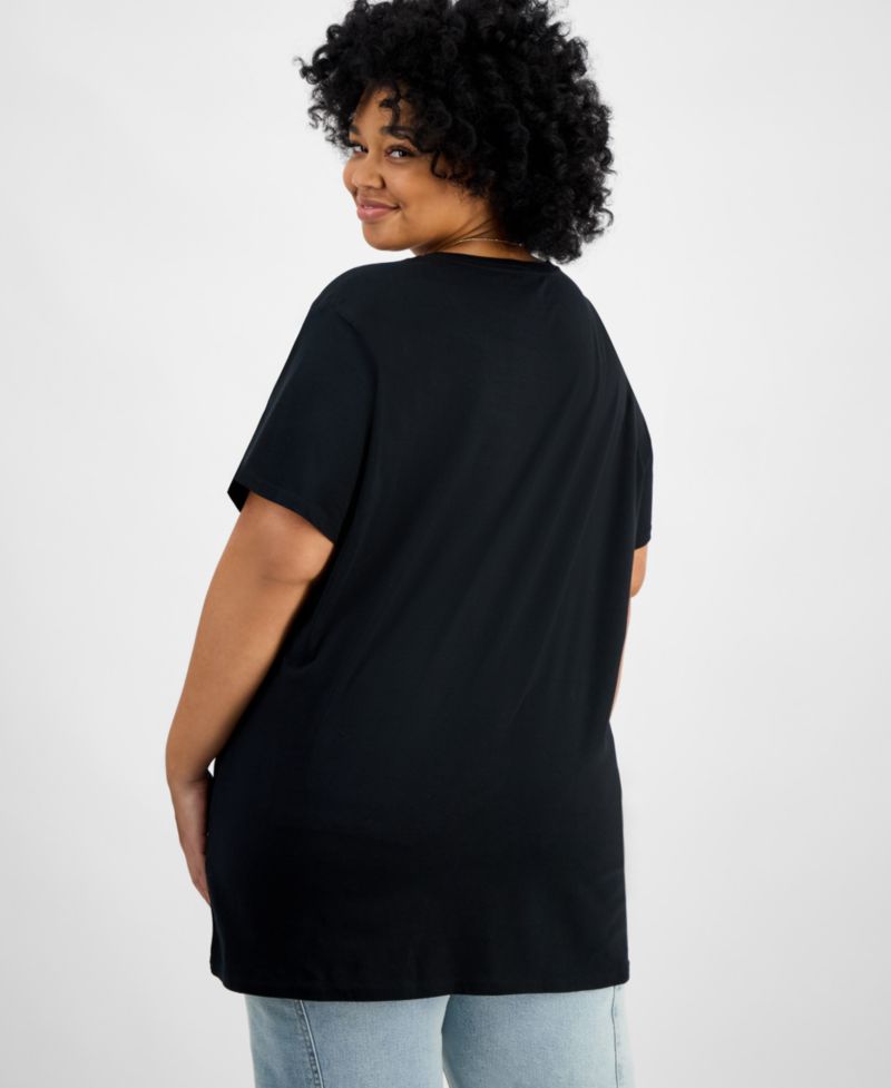 Trendy Plus Size Cotton Whitney Houston Graphic Tee