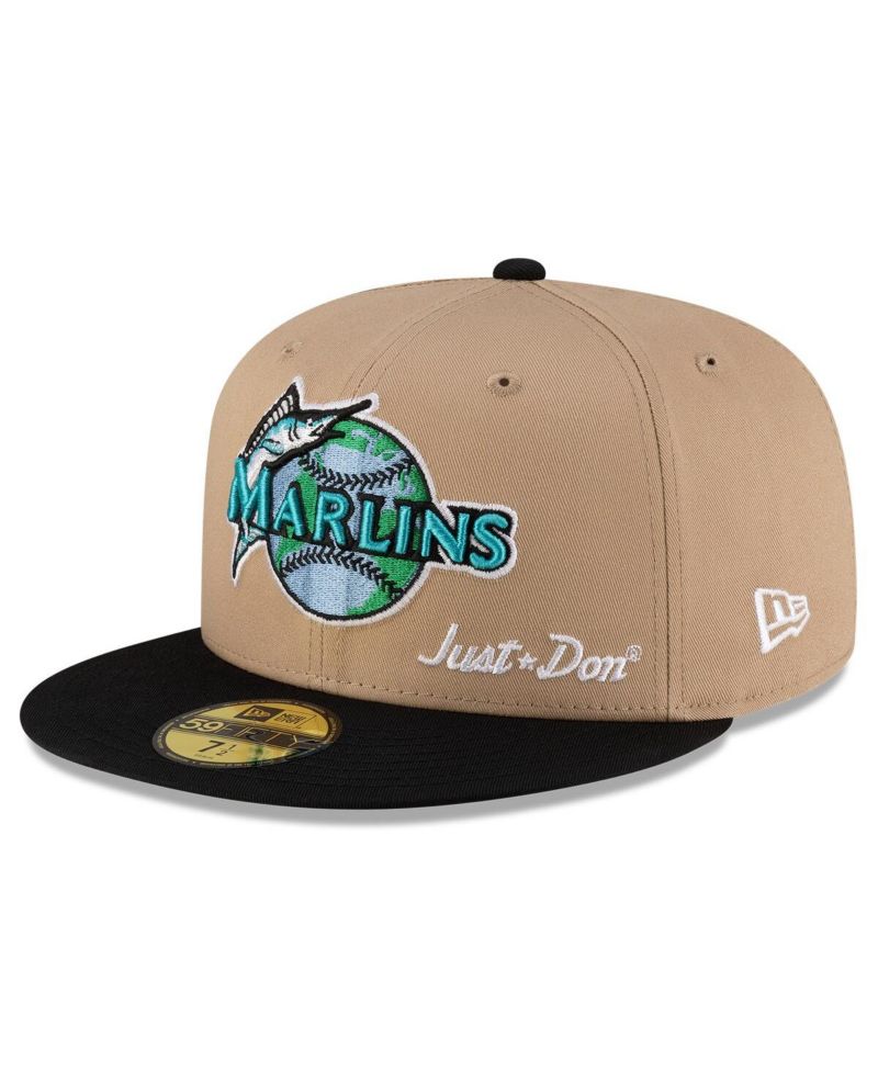 x Just Don Men's Light Beige/Black Florida Marlins Just Don x Earth Day 59FIFTY Fitted Hat