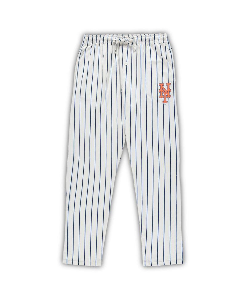 Men's White, Royal New York Mets Big and Tall Pinstripe Sleep Set