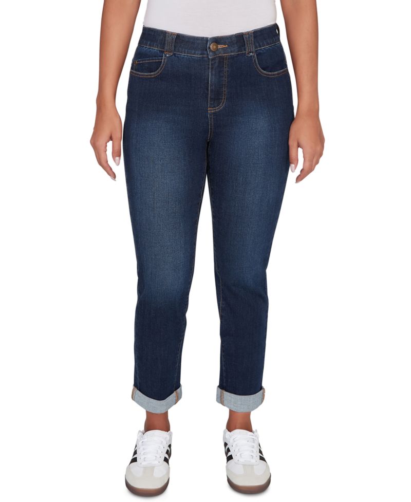 Petite Straight-Leg High-Rise Jeans