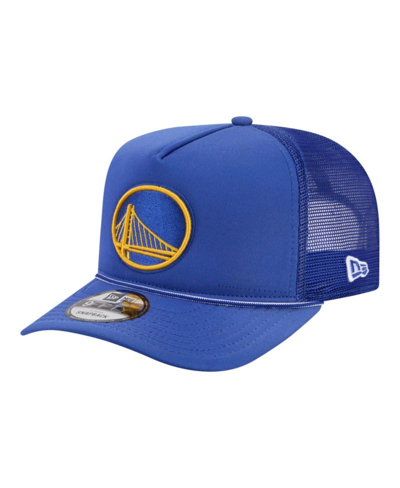 Men's Royal Golden State Warriors Faded Foam Front 9FIFTY A-Frame Adjustable Trucker Hat