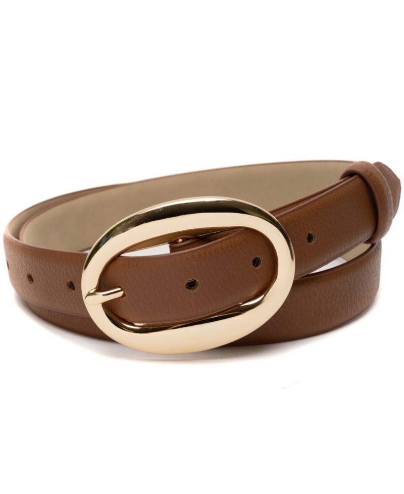 Oval Center Bar Buckle Pant Belt