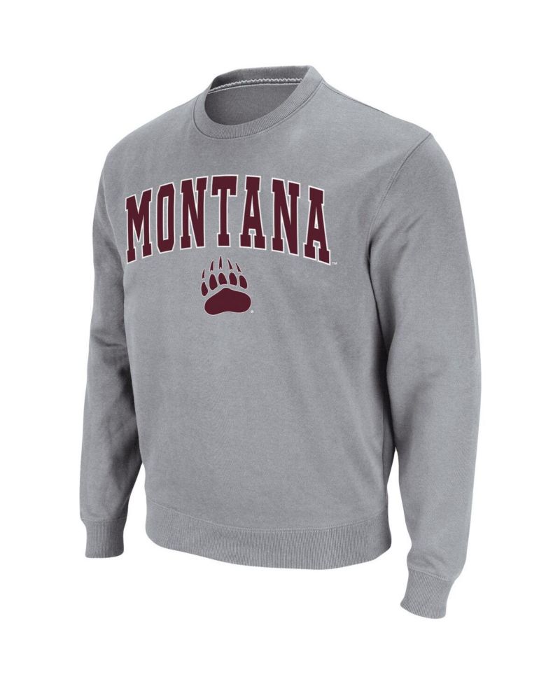 Men's Montana Grizzlies Arch and Logo Crew Neck Sweatshirt